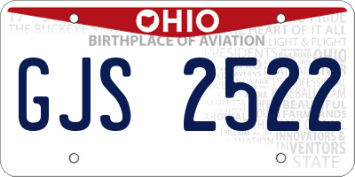 OH license plate GJS2522
