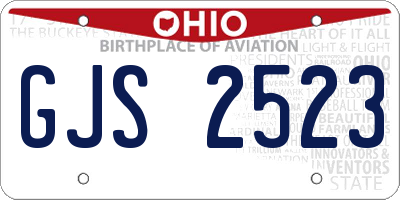 OH license plate GJS2523