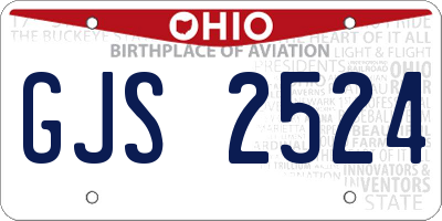 OH license plate GJS2524