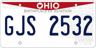 OH license plate GJS2532