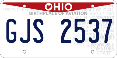 OH license plate GJS2537