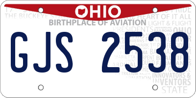 OH license plate GJS2538