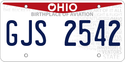 OH license plate GJS2542