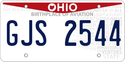 OH license plate GJS2544