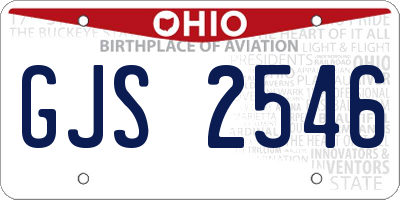 OH license plate GJS2546