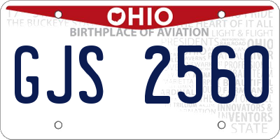 OH license plate GJS2560