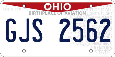 OH license plate GJS2562
