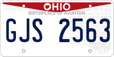 OH license plate GJS2563