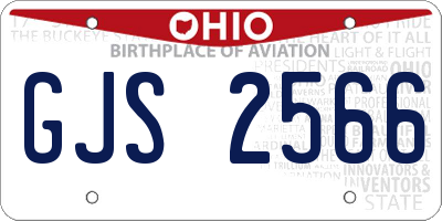OH license plate GJS2566