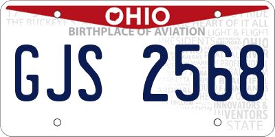 OH license plate GJS2568