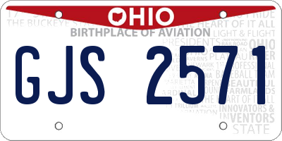 OH license plate GJS2571