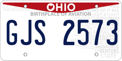 OH license plate GJS2573