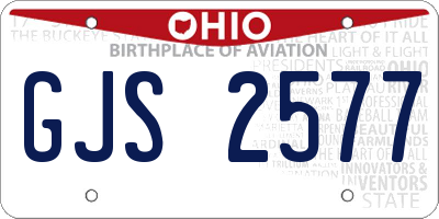 OH license plate GJS2577