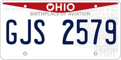 OH license plate GJS2579