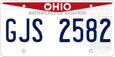 OH license plate GJS2582