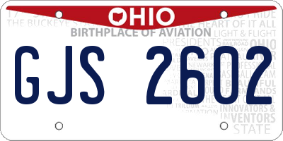 OH license plate GJS2602
