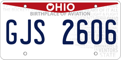 OH license plate GJS2606