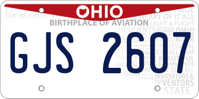 OH license plate GJS2607