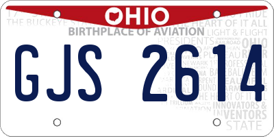 OH license plate GJS2614