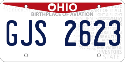 OH license plate GJS2623