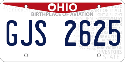 OH license plate GJS2625