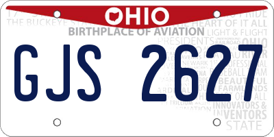 OH license plate GJS2627