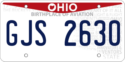 OH license plate GJS2630
