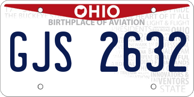 OH license plate GJS2632