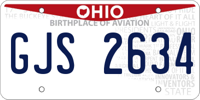 OH license plate GJS2634