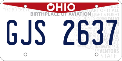 OH license plate GJS2637