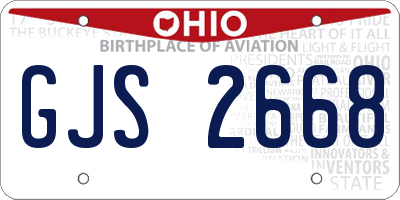 OH license plate GJS2668