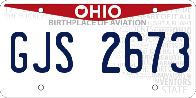 OH license plate GJS2673