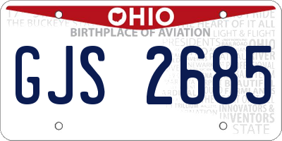 OH license plate GJS2685