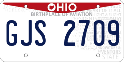OH license plate GJS2709