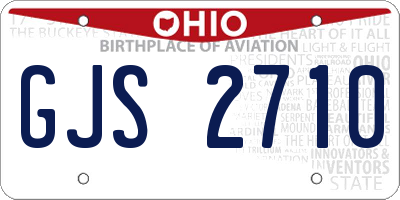 OH license plate GJS2710