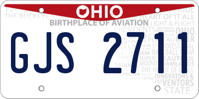 OH license plate GJS2711