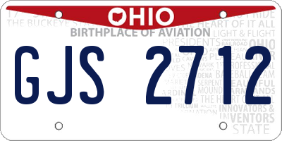 OH license plate GJS2712