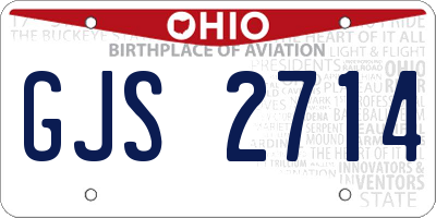 OH license plate GJS2714