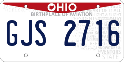 OH license plate GJS2716