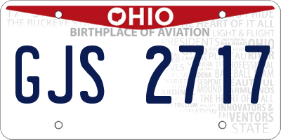 OH license plate GJS2717