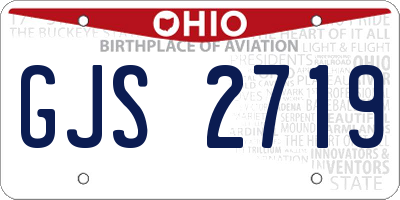 OH license plate GJS2719