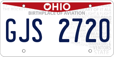 OH license plate GJS2720