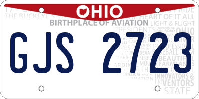 OH license plate GJS2723