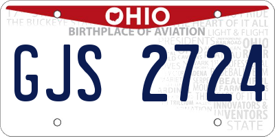 OH license plate GJS2724