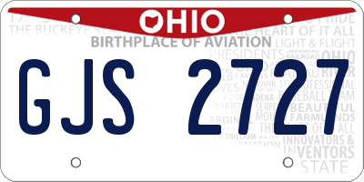 OH license plate GJS2727
