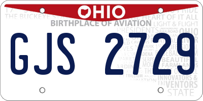 OH license plate GJS2729