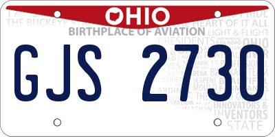 OH license plate GJS2730