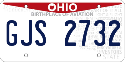 OH license plate GJS2732