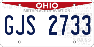 OH license plate GJS2733