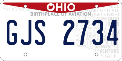 OH license plate GJS2734